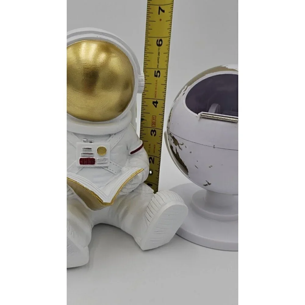 Astronaut Pencil Holder Rotating Globe Tape Dispenser Heavy Duty